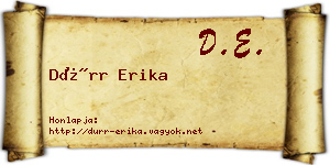 Dürr Erika névjegykártya